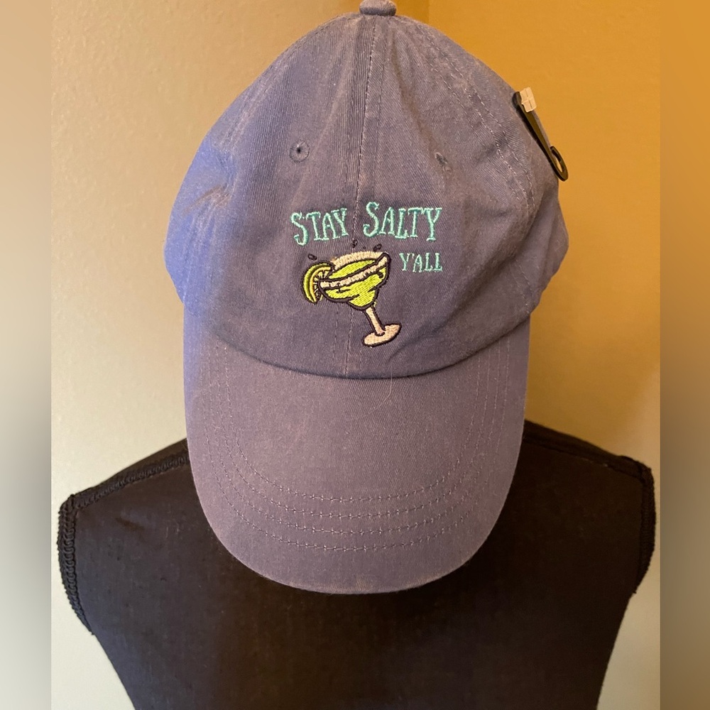 Stay Salty Y’all blue hat cap with a stitched margarita glass with lime.  NWT